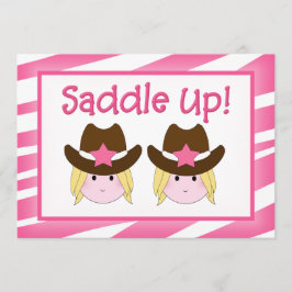 Tweemaal Cowgirl Uitnodigingen