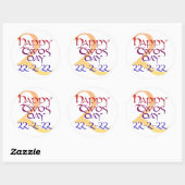 Tweemaal daags 22-2-22 ronde sticker (Vel)
