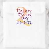 Tweemaal daags 22-2-22 ronde sticker (Tas)