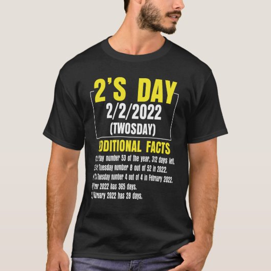 Tweemaal daagse 22 februari 2022 2/22/22 t-shirt (Voorkant)