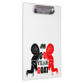 Tweemaal daagse geit Chinees jaar Zodiac Monogram Klembord (Rechts)