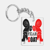 Tweemaal daagse geit Chinees Jaar Zodiac Monogram  Sleutelhanger (Voorkant Links)