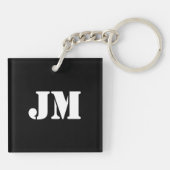 Tweemaal daagse geit Chinees Jaar Zodiac Monogram  Sleutelhanger (Achterkant)