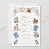Tweemaal de Boots Twin Boys Western Baby shower Kaart (Voorkant)