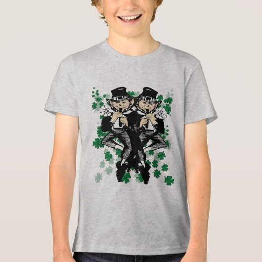 Tweemaal de geluks-kabouter Tri-Blend shirt (Voorkant)