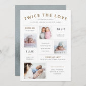 Tweemaal de liefdesinfografische twintigste geboor aankondiging (Voorkant / Achterkant)