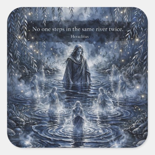 Tweemaal dezelfde rivier — Heraclitus Sticker (Voorkant)