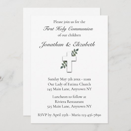 Tweemaal eerste uitnodiging van de Gemeenschap (Voorkant / Achterkant)