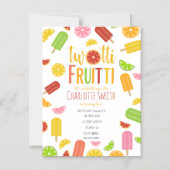 Tweemaal Fruitti Citrus Ice Poppen Tweede verjaard Magnetische Uitnodiging (Voorkant)