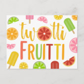 Tweemaal Fruitti Citrus Ice Poppen Tweede verjaard Uitnodiging Briefkaart (Voorkant)