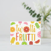 Tweemaal Fruitti Citrus Ice Poppen Tweede verjaard Uitnodiging Briefkaart (Staand voorkant)