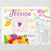 Tweemaal Frutti placemats activiteit en kleurstof (Voorkant / Achterkant)