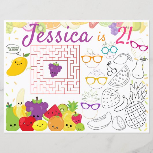 Tweemaal Frutti placemats activiteit en kleurstof (Voorkant)