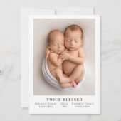 Tweemaal gezegende Foto Geboorte Vlakke Aankondigi Aankondiging (Voorkant)