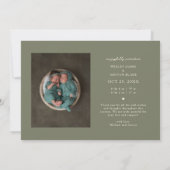 Tweemaal gezegende typografie Sage Geboorteaankond Aankondiging (Achterkant)