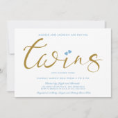 Tweemaal het Love Twin Boys Baby shower Kaart (Voorkant)