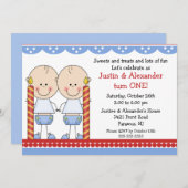 Tweemaal in de eerste verjaardag kaart (Voorkant / Achterkant)