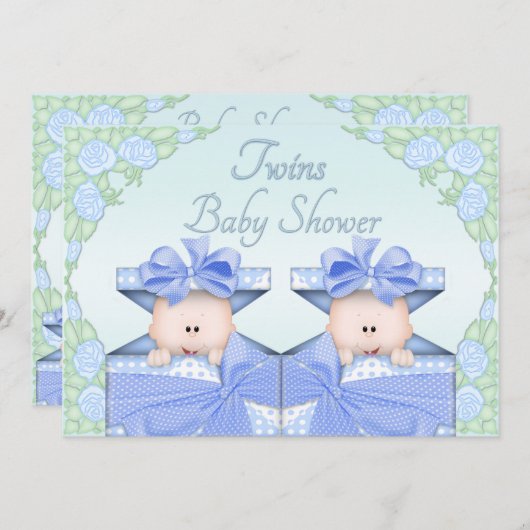 Tweemaal in dozen in Rozen Baby shower met cadeaud Kaart (Voorkant / Achterkant)