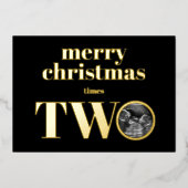 Tweemaal kerstfeestelijke briefkaart Gold (Voorkant)