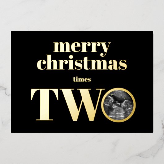 Tweemaal kerstfeestelijke briefkaart Gold (Voorkant)