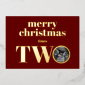 Tweemaal kerstfeestelijke briefkaart Gold (Voorkant)