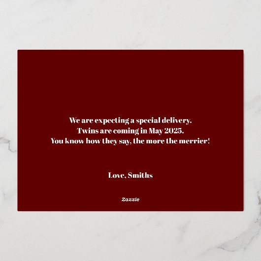 Tweemaal kerstfeestelijke briefkaart Gold (Achterkant)