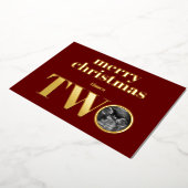 Tweemaal kerstfeestelijke briefkaart Gold (Gedraaid)