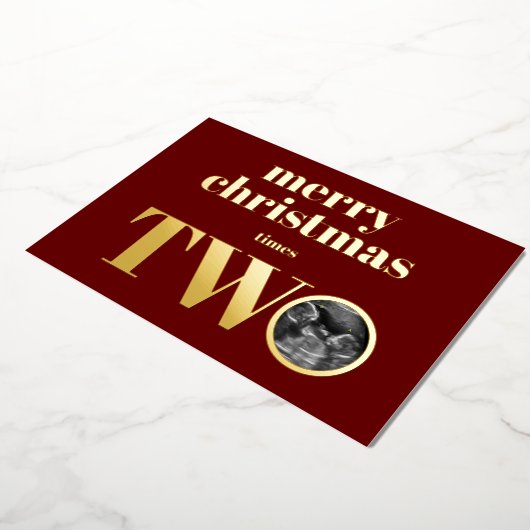 Tweemaal kerstfeestelijke briefkaart Gold (Gedraaid)