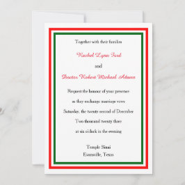 Tweemaal kersttrim - 5x7 huwelijksuitnodiging kaart