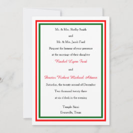 Tweemaal kersttrim - 5x7 huwelijksuitnodiging kaart