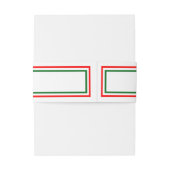 Tweemaal kersttrim - Band met buik Uitnodigingen Wikkel (Achterkant Voorbeeld)