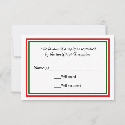 Tweemaal kersttrim - RSVP-kaart RSVP Kaartje (Voorkant)