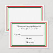 Tweemaal kersttrim - RSVP-kaart RSVP Kaartje (Voorkant / Achterkant)