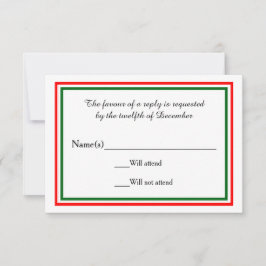 Tweemaal kersttrim - RSVP-kaart RSVP Kaartje