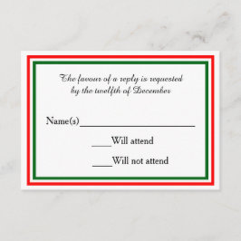 Tweemaal kersttrim - RSVP-kaart RSVP Kaartje