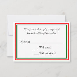 Tweemaal kersttrim - RSVP-kaart RSVP Kaartje