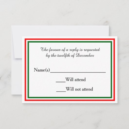 Tweemaal kersttrim - RSVP-kaart RSVP Kaartje (Voorkant)