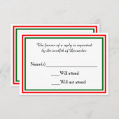 Tweemaal kersttrim - RSVP-kaart RSVP Kaartje (Voorkant / Achterkant)