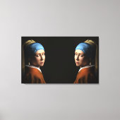 TWEEMAAL MEISJES MET EEN PEARL EARRING Digital Art Canvas Afdruk (Voorkant)