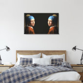 TWEEMAAL MEISJES MET EEN PEARL EARRING Digital Art Canvas Afdruk (Insitu (Slaapkamer))