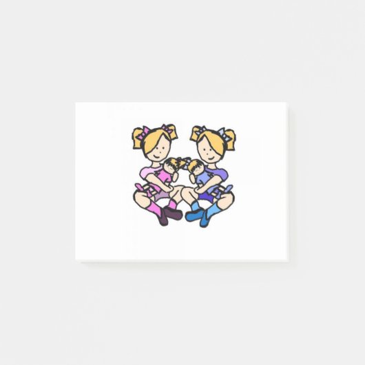 Tweemaal meisjes post-it® notes (Voorkant)