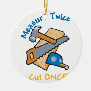 Tweemaal meten keramisch ornament