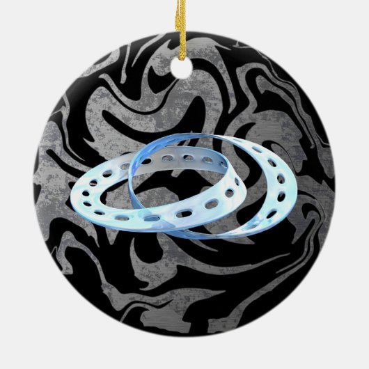 Tweemaal Mobiele Strips Keramisch Ornament (Achterkant)