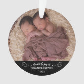 Tweemaal ons eerste kerstfeest als grootouders ornament (voorkant)