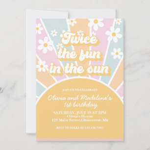 Tweemaal plezier in de zon boho pastel verjaardag kaart