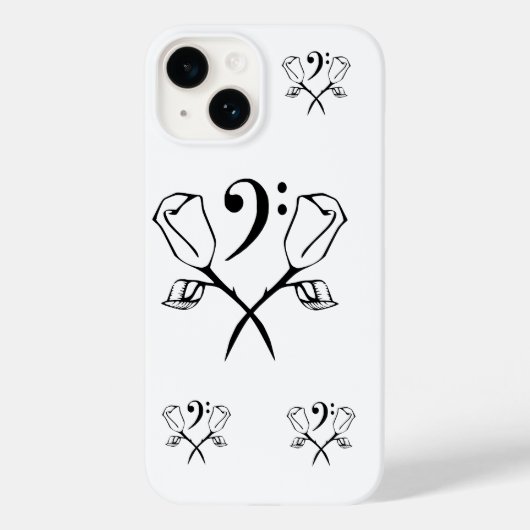 Tweemaal Roos boven Bass Clef Case-Mate iPhone Case (Achterkant)