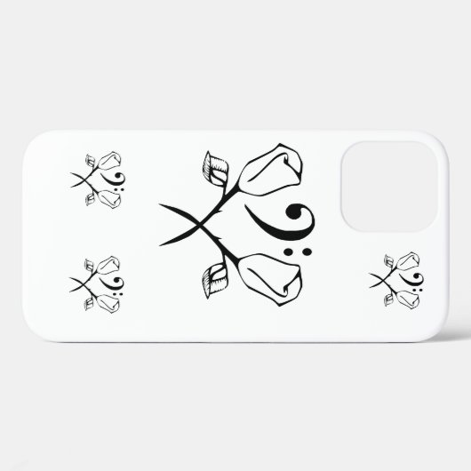 Tweemaal Roos boven Bass Clef Case-Mate iPhone Case (Achterkant (horizontaal))