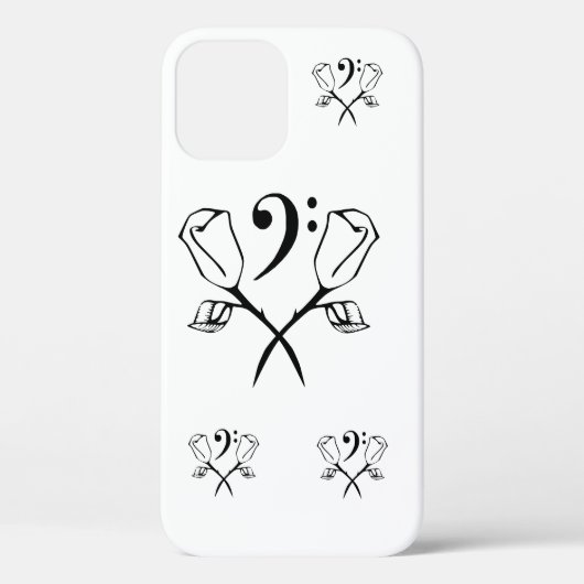 Tweemaal Roos boven Bass Clef Case-Mate iPhone Case (Achterkant)