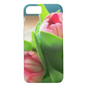 Tweemaal roze tulpen op een telefoongeval Case-Mate iPhone case (Achterkant)