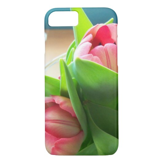Tweemaal roze tulpen op een telefoongeval Case-Mate iPhone case (Achterkant)